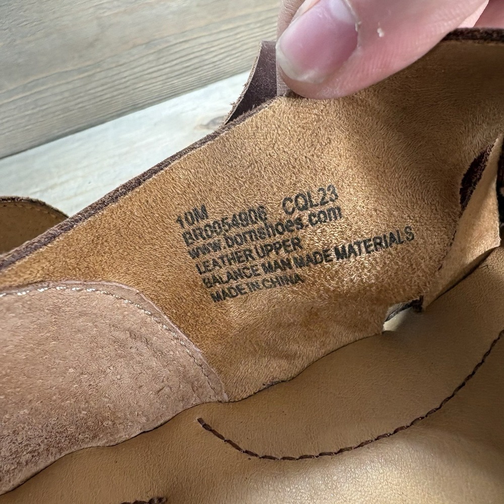 born ithica womens size 10 shoes brown leather slip on comfort sandals - Picture 8 of 9